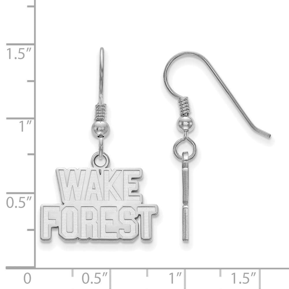 Sterling Silver LogoArt Official Licensed Collegiate Wake Forest University (WFU) Small Dangle Earrings
