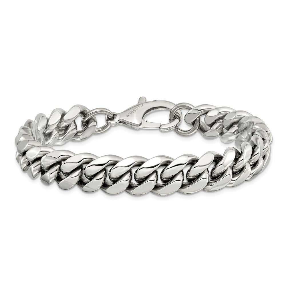 Stainless Steel Polished 8.5in Curb Chain Bracelet 8.5 inches