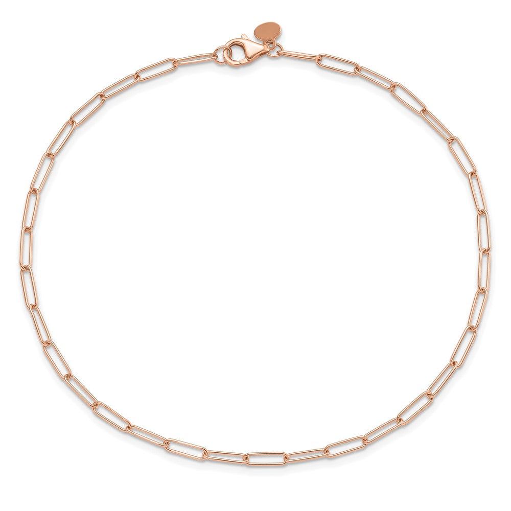 14K Rose Gold Polished Fancy Link Anklet