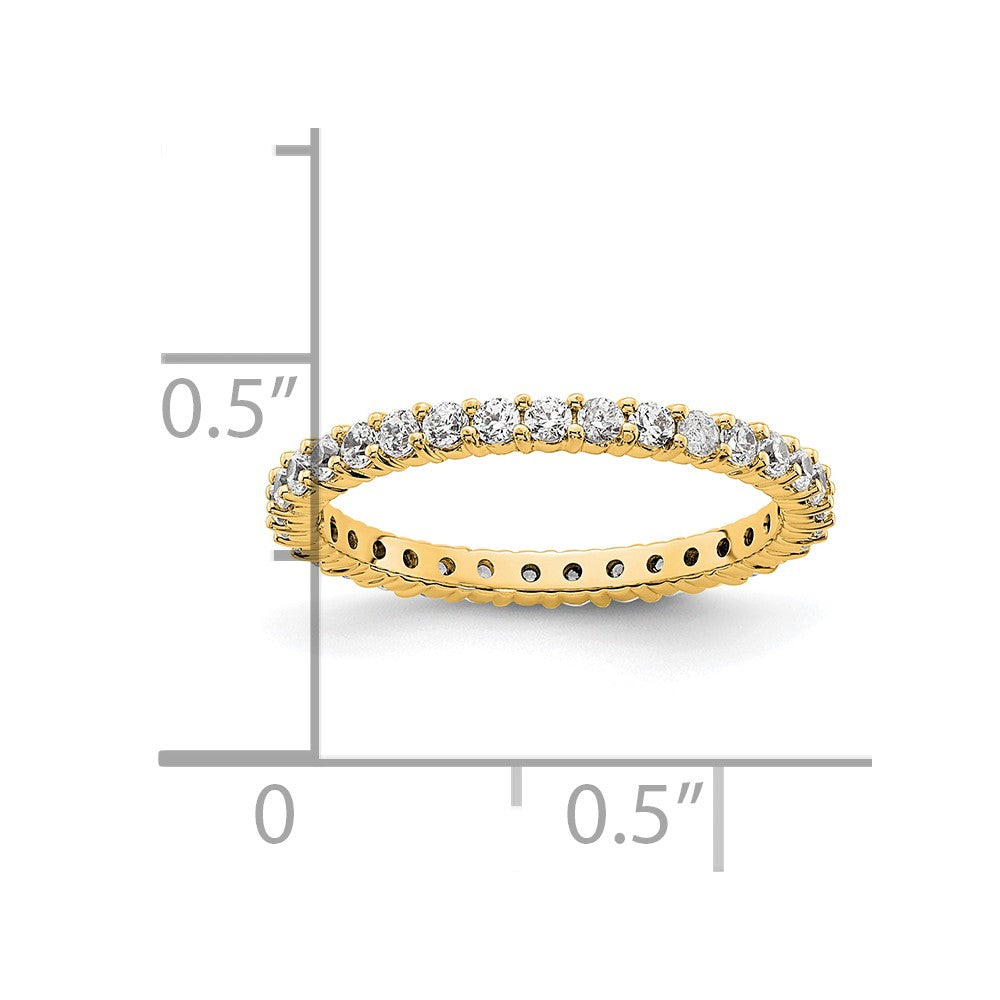 14k Polished Size 4 Shared Prong 1/2 carat Diamond Complete Eternity Band