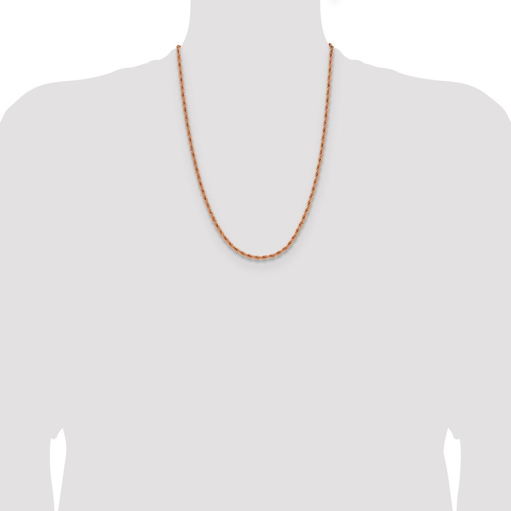 Chisel Stainless Steel Polished Rose IP-plated 3mm 24 inch Rope Chain