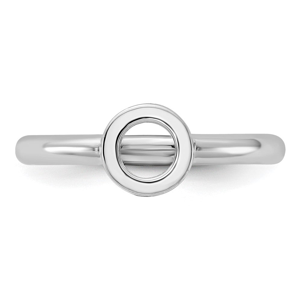 Sterling Silver Stackable Expressions Rhodium-plated O Ring Size -8