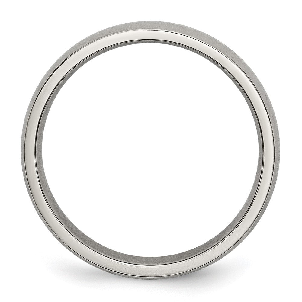 Titanium Polished 4mm Half Round Band Size - 7