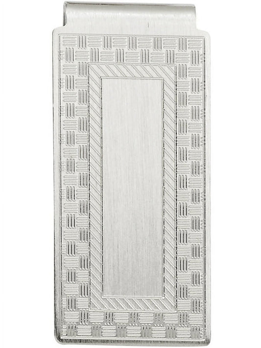 Primal Rhodium-plated Kelly Waters Checkerboard Hinged Money Clip