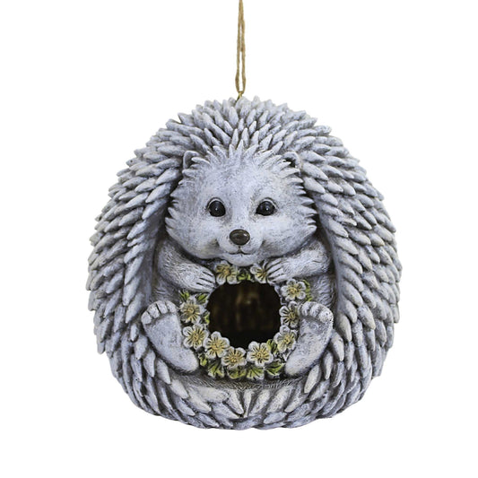 Home & Garden Hedgehog Birdhouse Polyresin Yard Deocr Nest 18372