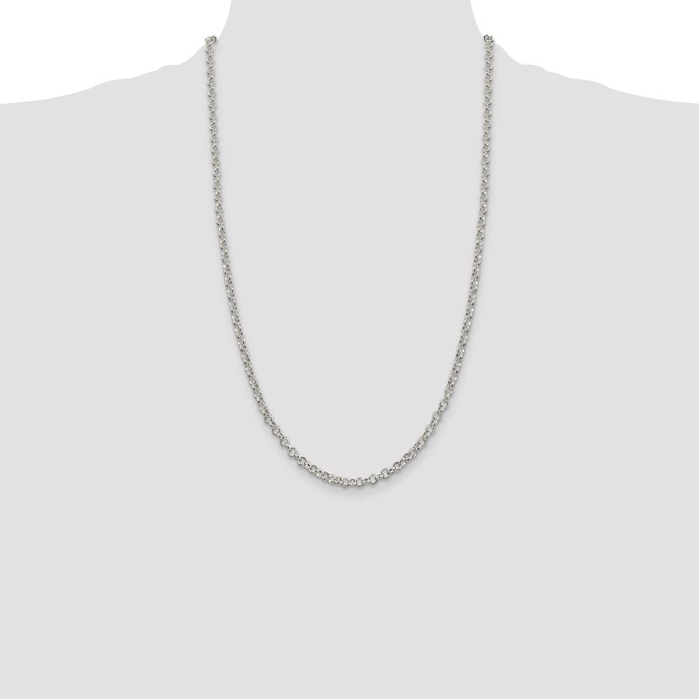 Sterling Silver 4mm Rolo Chain 26 Inches