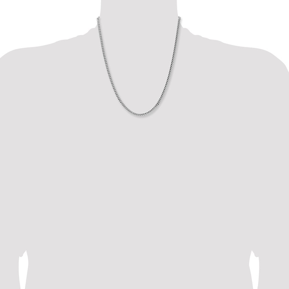 Sterling Silver 4mm Domed w/ Side D/C Curb Chain 20 Inches