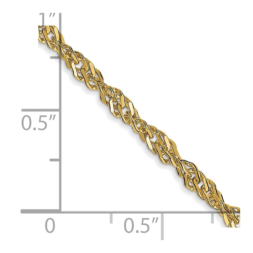 14K 24 inch 2.75mm Lightweight Singapore with Lobster Clasp Chain