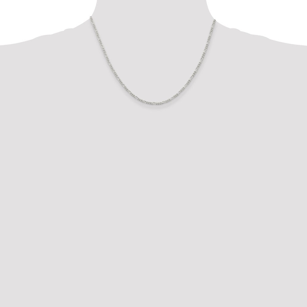 Sterling Silver 2.25mm Figaro Chain 18 Inches