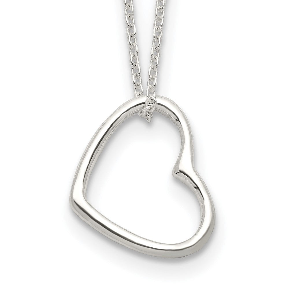 Sterling Silver Heart 14 IN w/2 In EXT Necklace 16 Inches