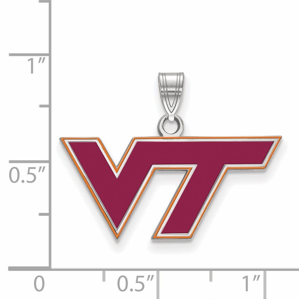 Women's Virginia Tech Hokies Sterling Silver Small Enamel Pendant