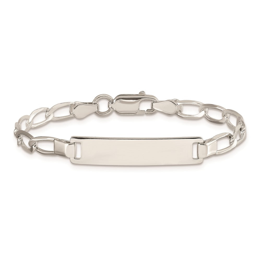 Sterling Silver 6inch Polished Engraveable Childrens ID Bracelet 6 inches