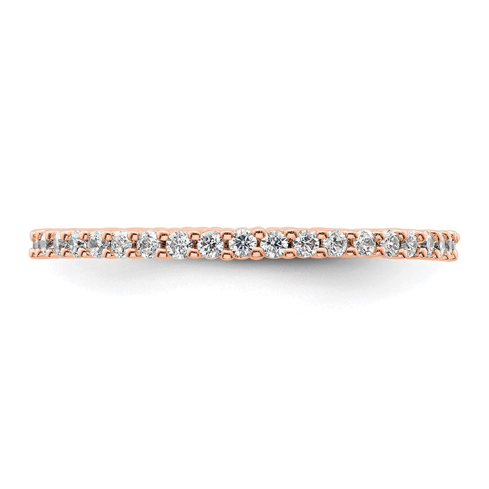 14k Rose Gold Polished Size 8 Shared Prong 1/2 carat Diamond Complete Eternity Band