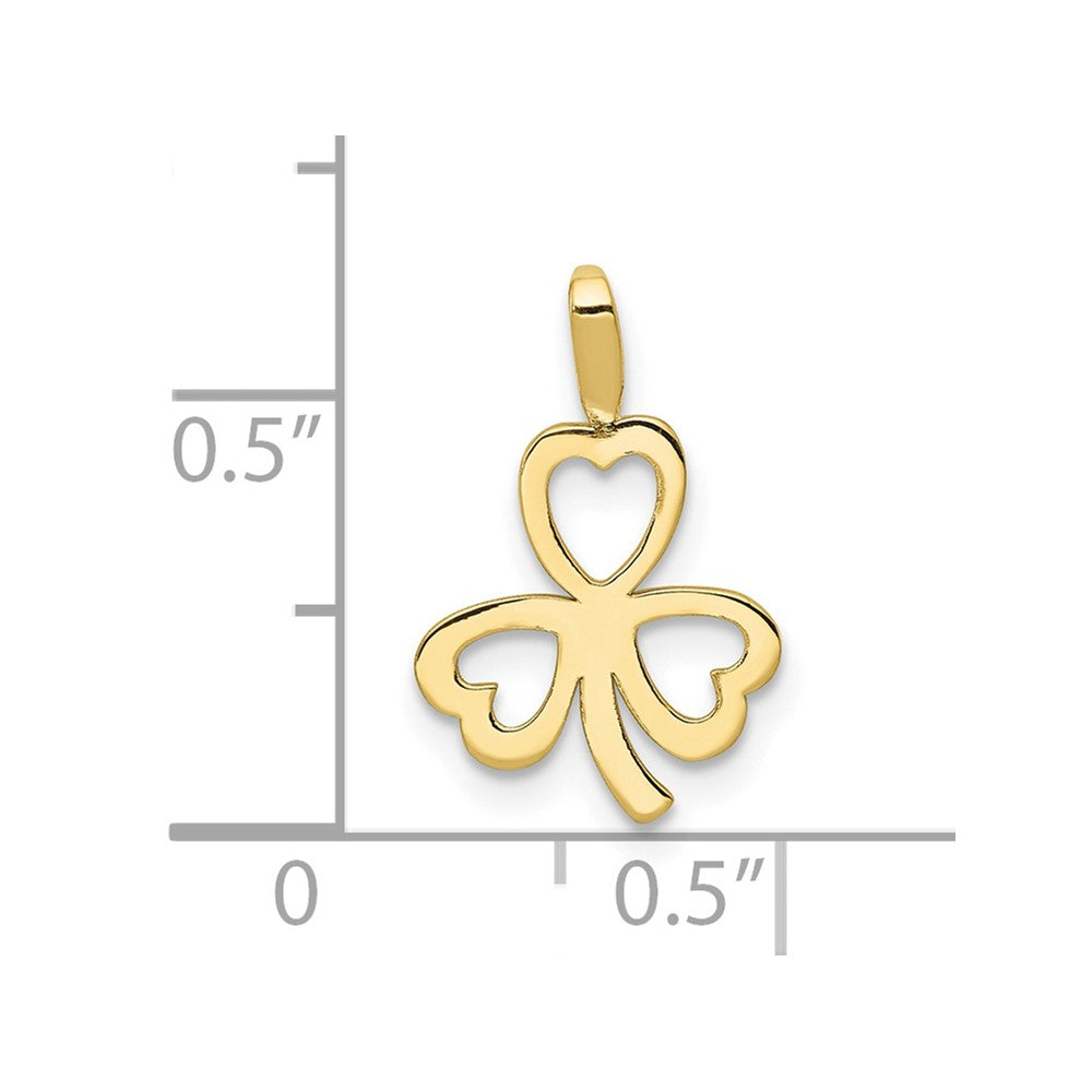 10k Gold Heart Clover Charm