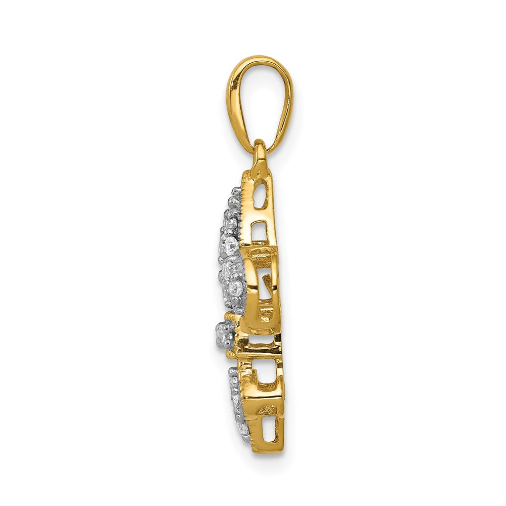 14k 1/5 carat Lab Grown Diamond VS/SI+ G+ Fleur De Lis Pendant