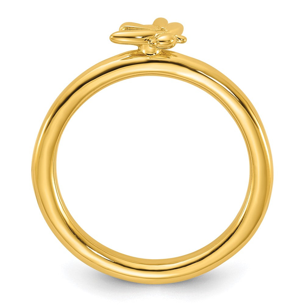 Sterling Silver Stackable Expressions Gold-plated Bee Ring Size -5