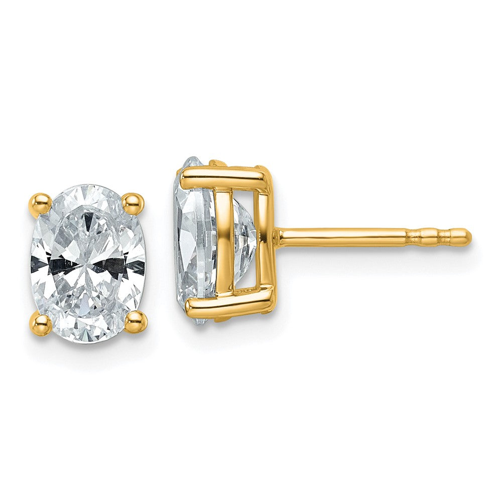 14ky Oval 8x6mm Post Earring Mountings