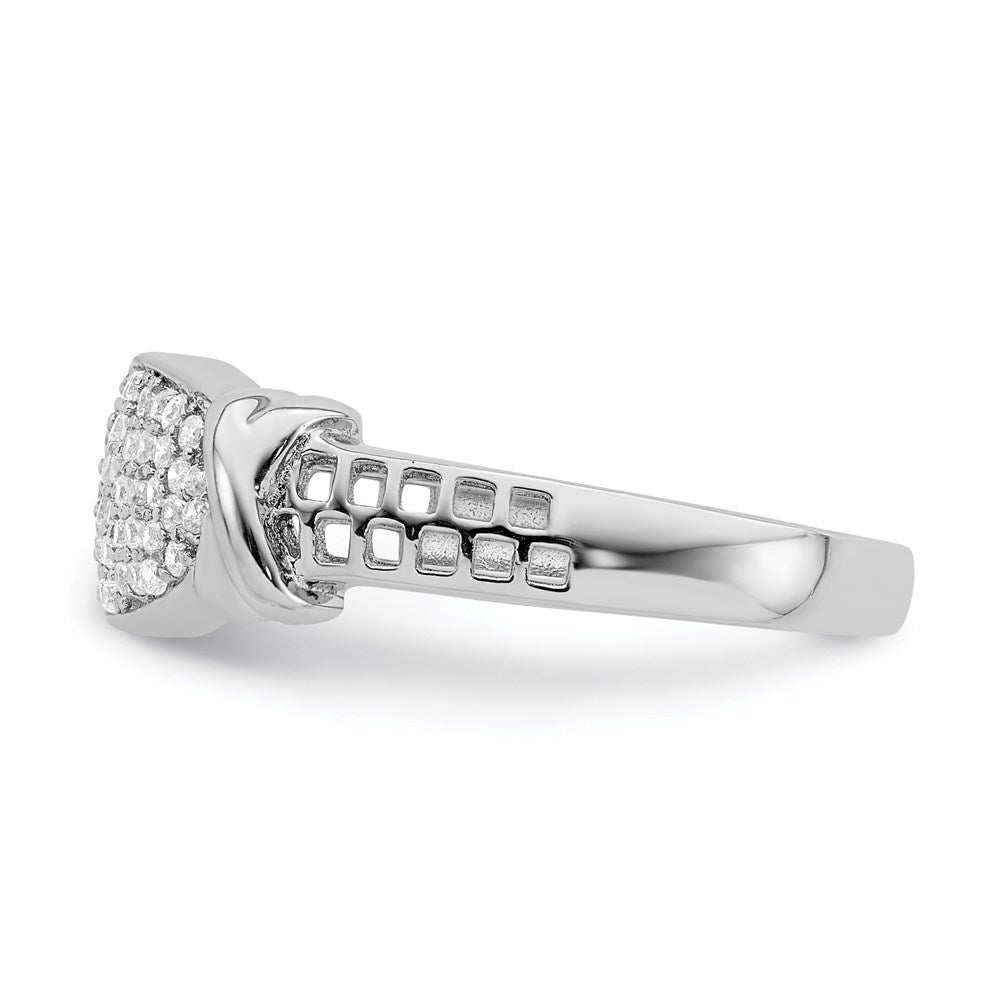 Sterling Silver Rhodium-plated CZ Ring