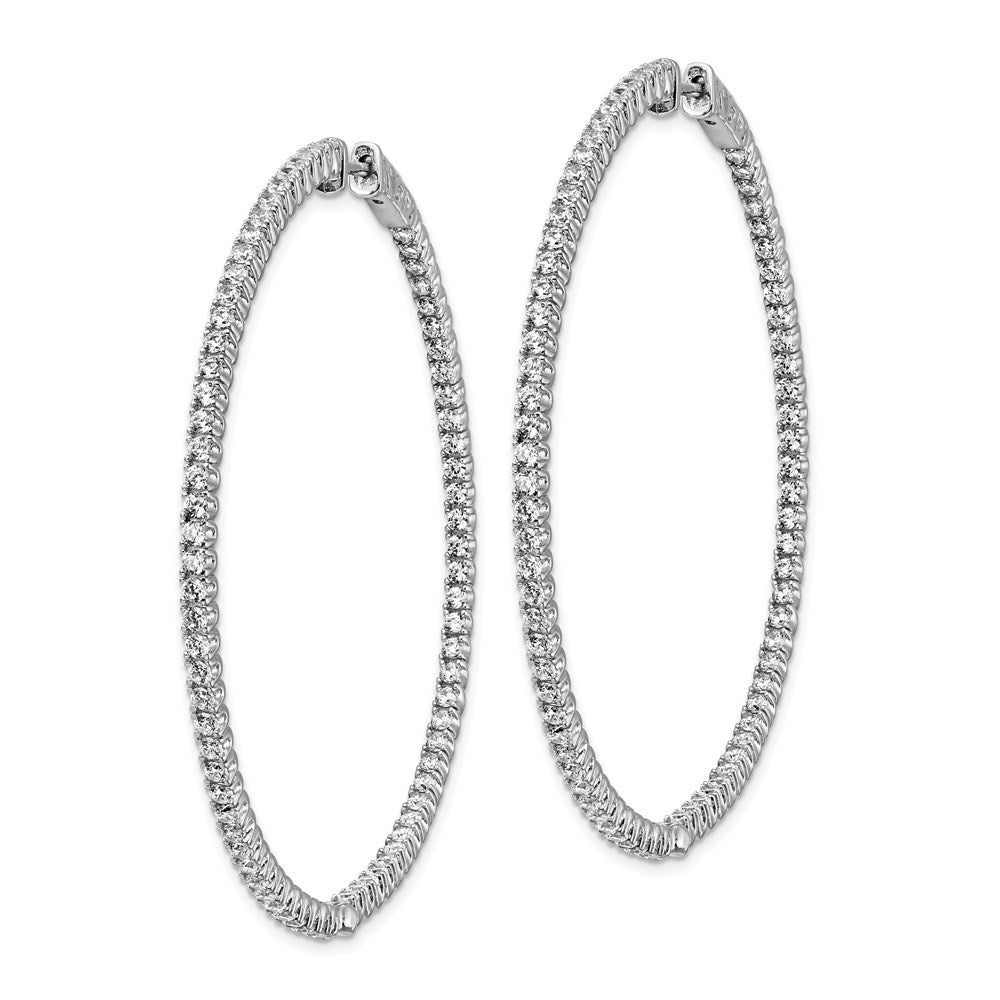 Sterling Silver Rhodium-plated Diamond and Amethyst Earrings
