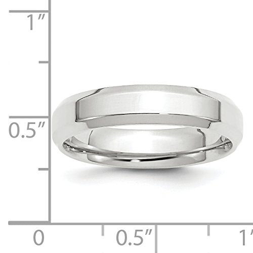 Primal Gold 10 Karat White Gold 5mm Bevel Edge Comfort Fit Band Size 9.5