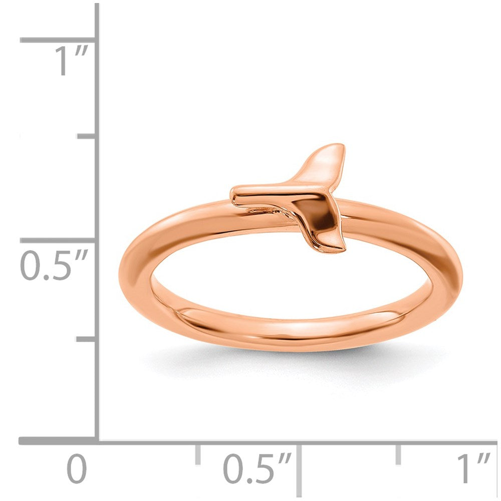 Sterling Silver Stackable Expressions Rose Gold-plated Whale Tail Ring