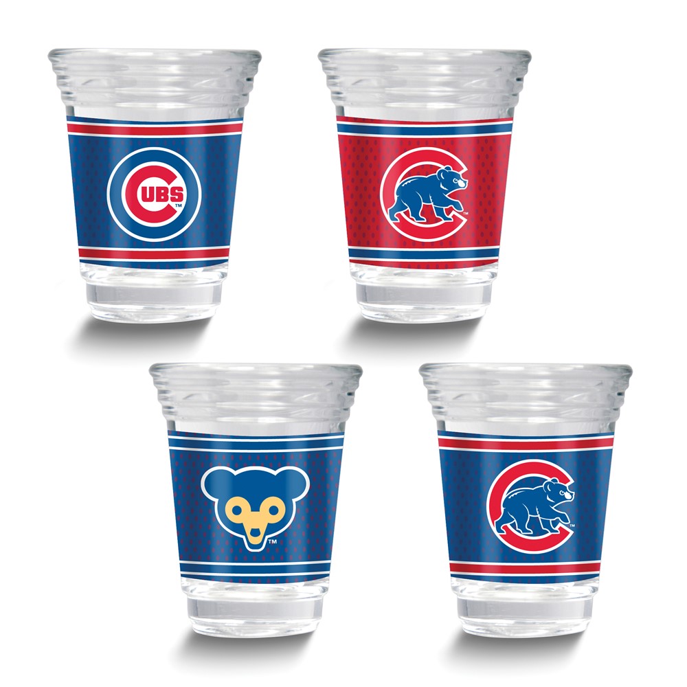 MLB Chicago Cubs 4-piece 2 oz. Shot Glass Set