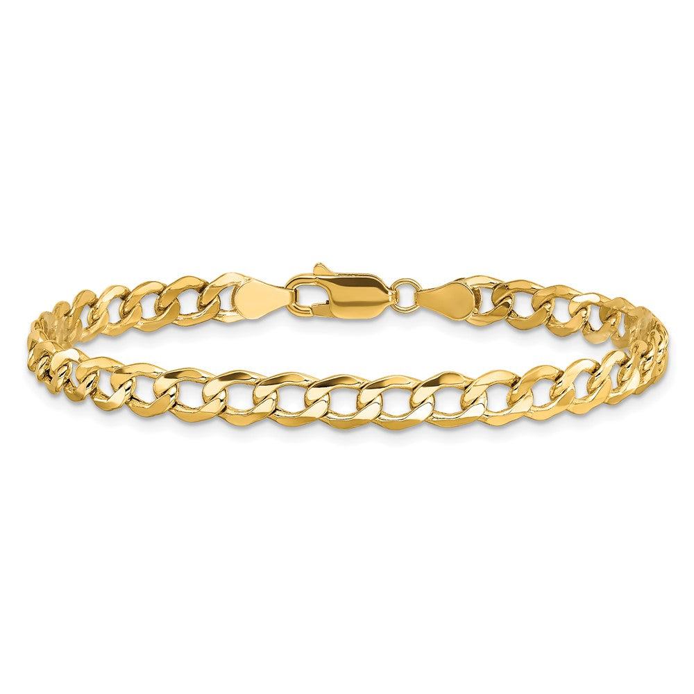 10k 5.25mm CUT Semi-Solid Curb Length = 6.38 Inch  Lobster Clasp