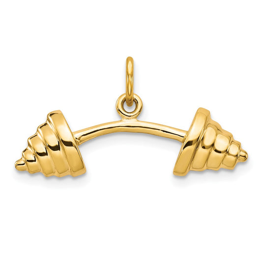 10k Solid Barbell Charm