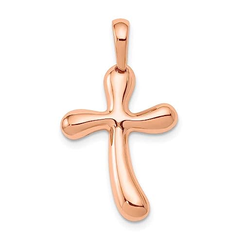 14k Rose Gold Freeform Cross Pendant