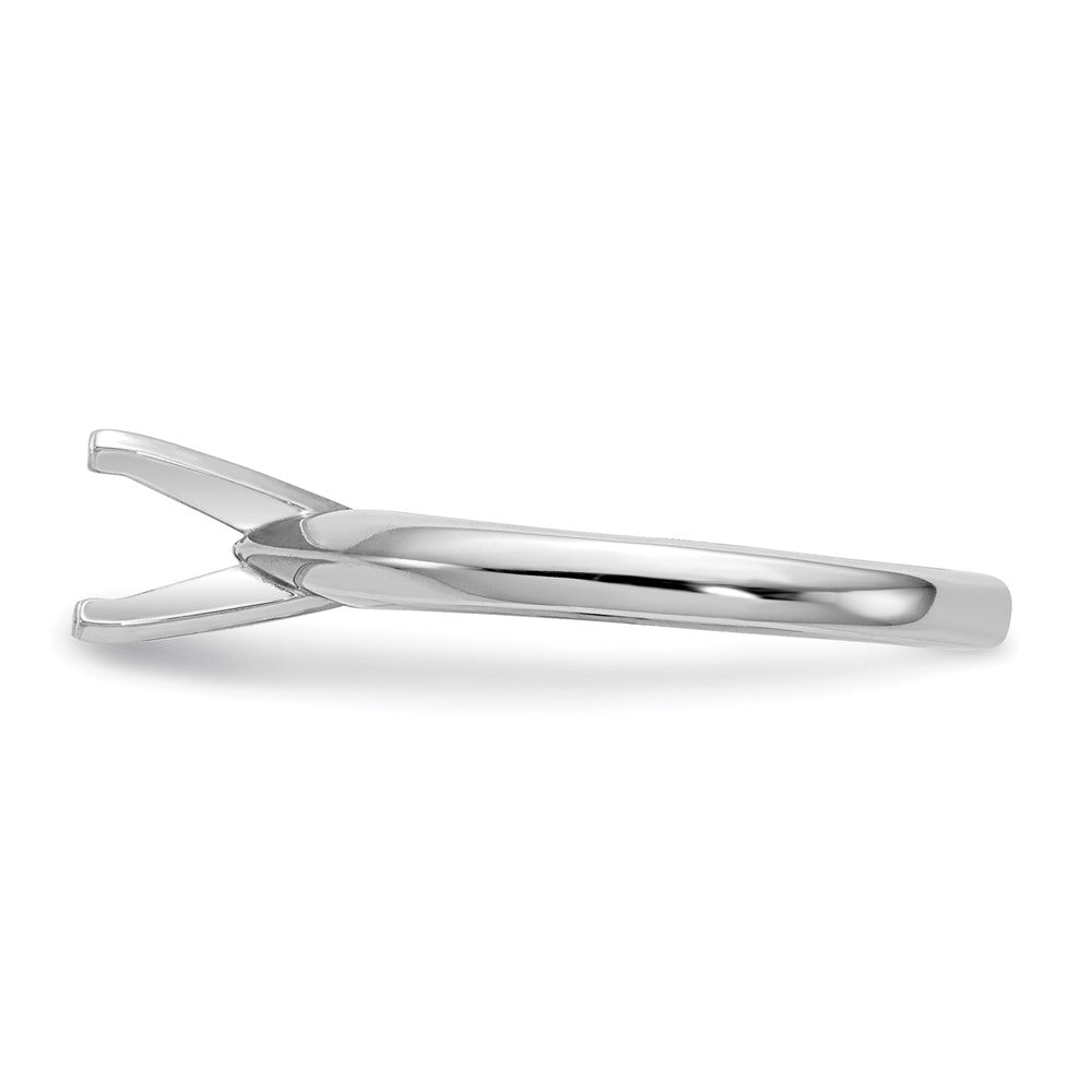 14k White Gold 3/4 carat Medium-Weight Knife Edge/Half-Round 4-Prong Round Solitaire Ring Mounting