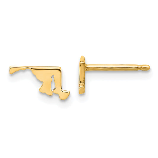 Sterling Silver/Gold-plated Maryland State Earrings