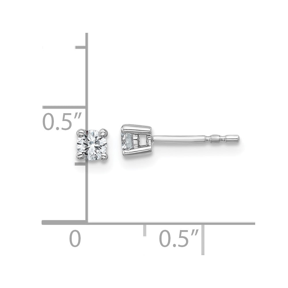 14k White Gold 1/4 ctw Lab Grown Diamond VS+ F+ Round 4 Prong Heavy Wt. Stud Earrings