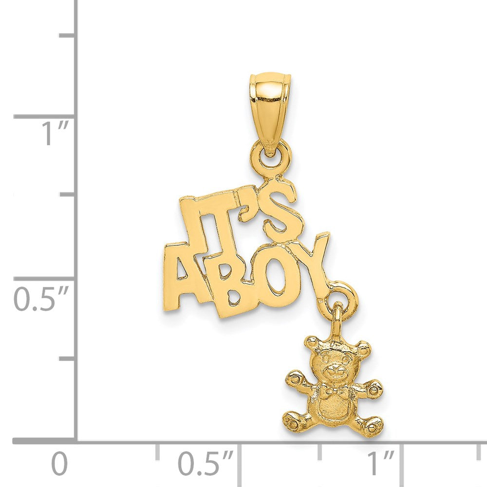 14K Moveable IT'S A BOY with Teddy Bear Charm