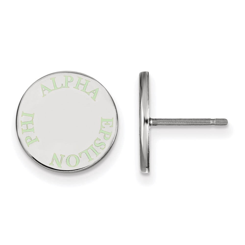 Sterling Silver Official Licensed Greek Sororities Alpha Epsilon Phi Enameled Post Earrings
