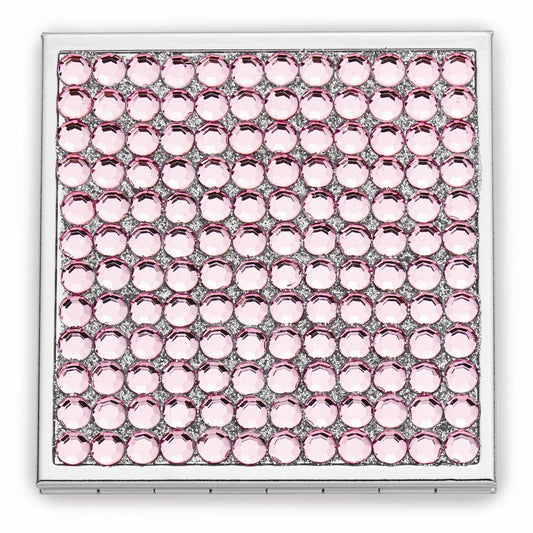 Rose Acrylic Crystal Square Compact Mirror QGM2859