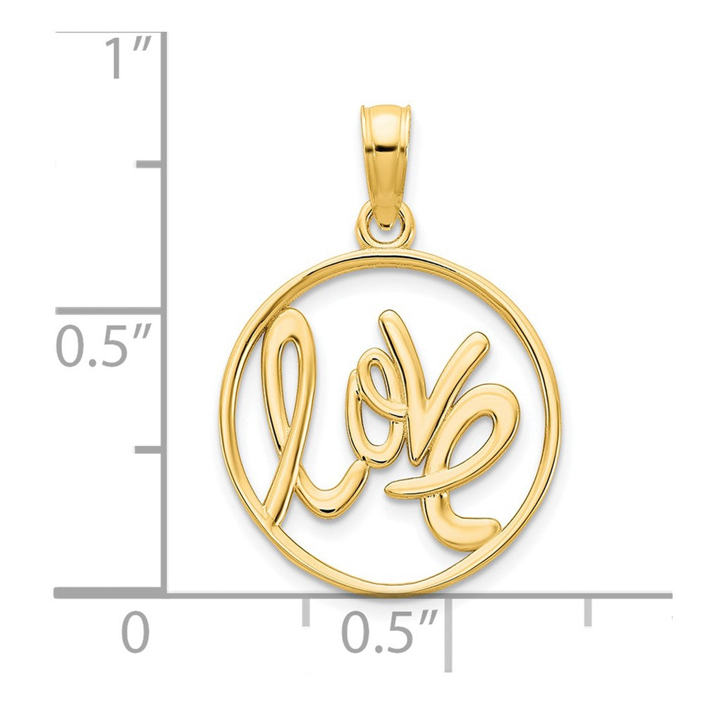 14k Yellow Gold Love charm