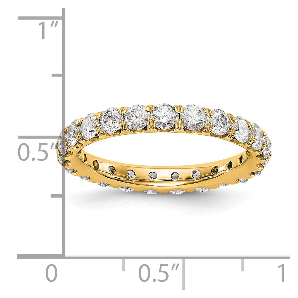 14k 2 carat Lab Grown Diamond VS/SI+ G+ Size 9 Shared Prong Eternity Band