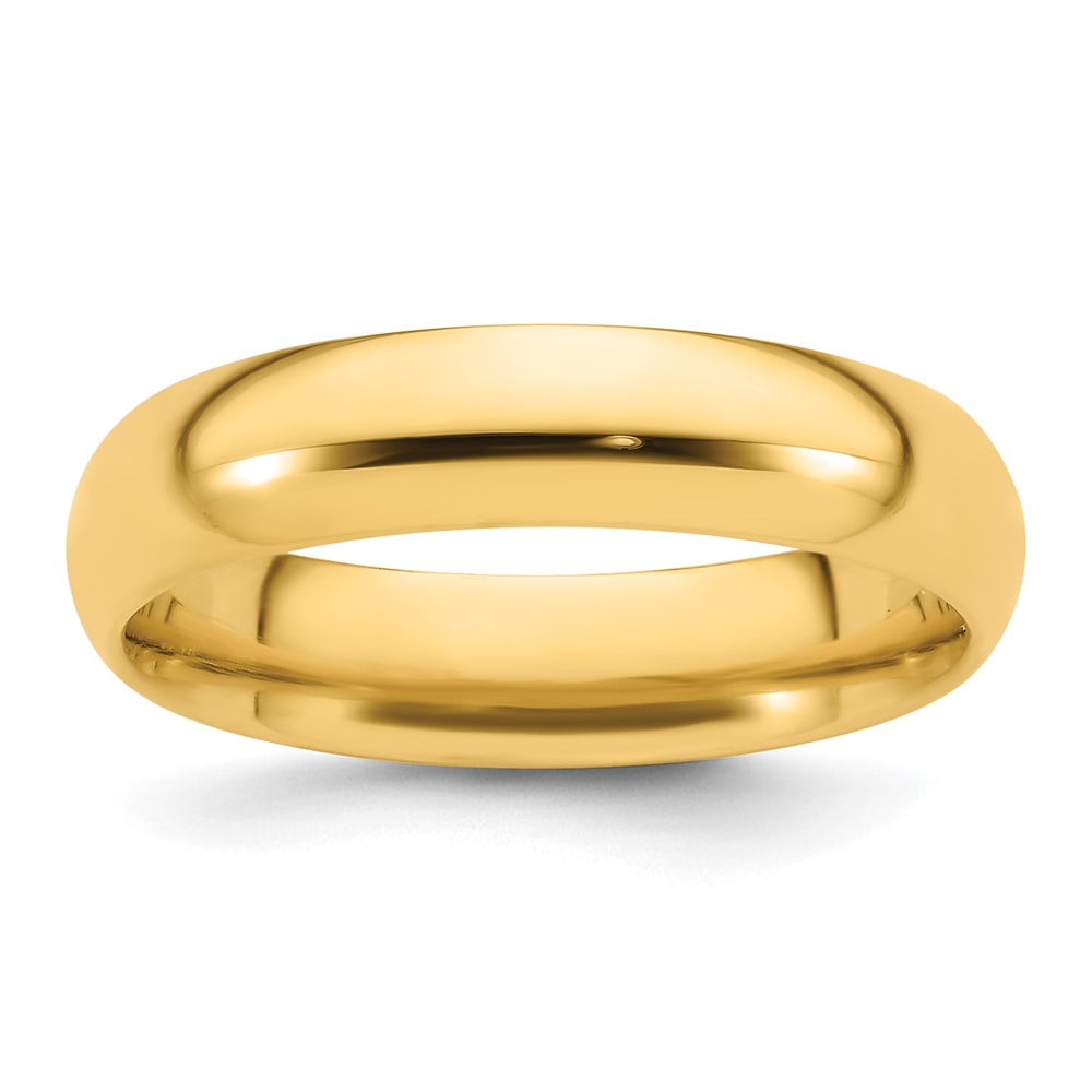 14k Yellow Gold 5mm Standard Weight Comfort Fit Wedding Band Size 4.5 CF050