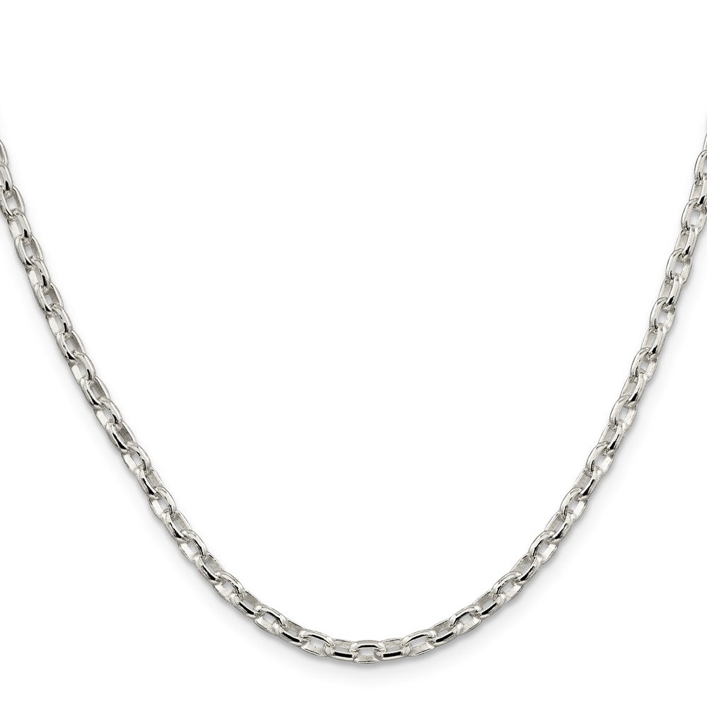 Sterling Silver 3.2mm Oval Fancy Rolo Chain 26 Inches