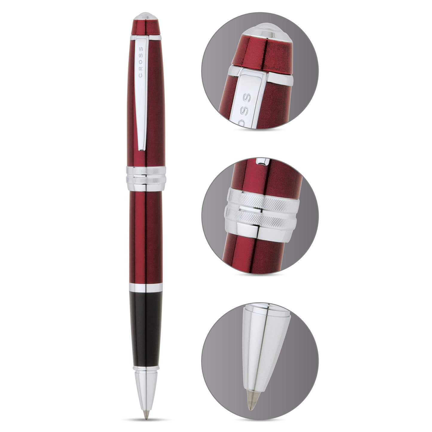 Cross Bailey Refillable Gel Ink Rollerball Pen, Medium Rollerball, Includes Premium Gift Box - Red Lacquer