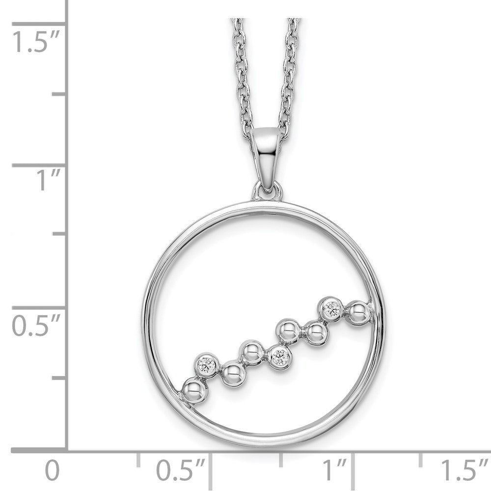 White Ice Sterling Silver Rhodium-plated 18 Inch Diamond Open Circle Necklace with 2 Inch Extender 18 Inches
