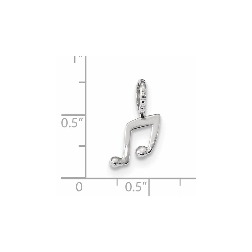 14k White Gold Polished Musical Note Pendant