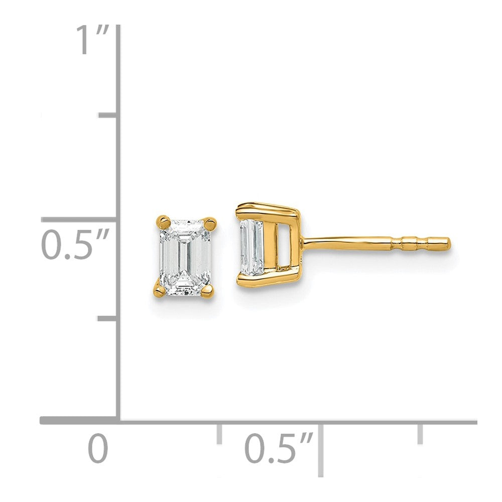 14k 5/8 carat Lab Grown Diamond VS/SI+ G+ Emerald Complete Four Prong Stud Earrings