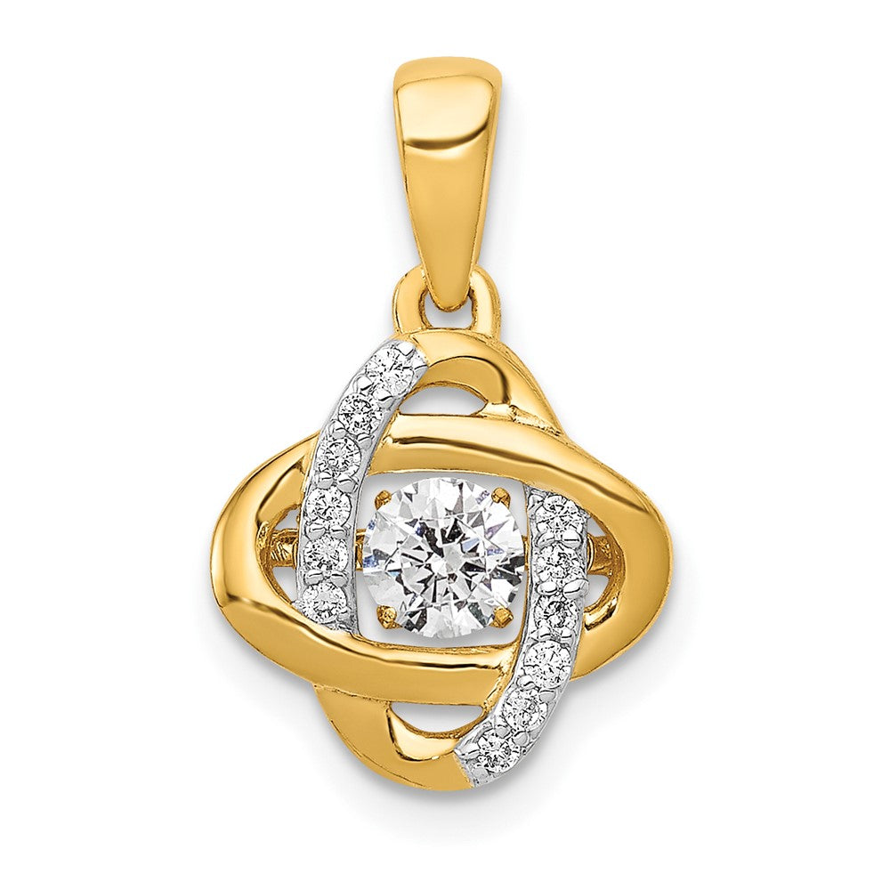 14k 1/3 carat Lab Grown Diamond VS/SI+ G+ Vibrant Fancy Love Knot Pendant