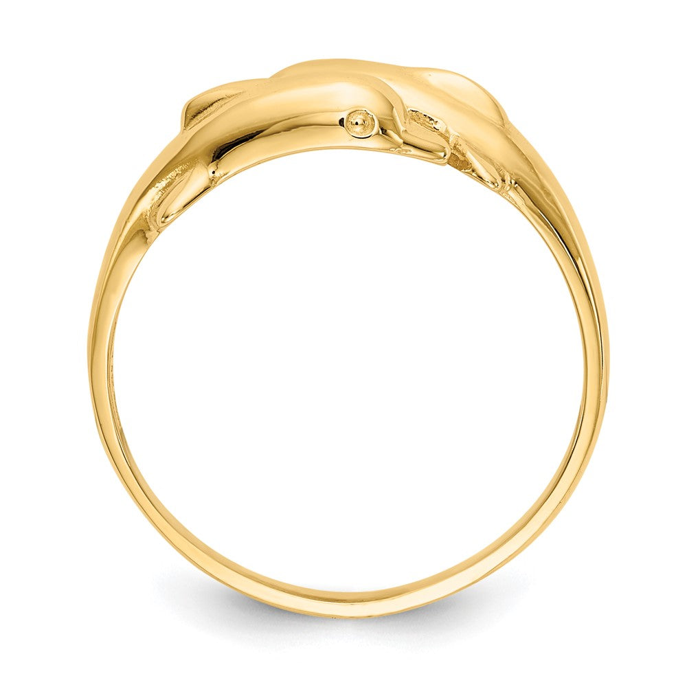 14k Double Dolphin Ring Size 6