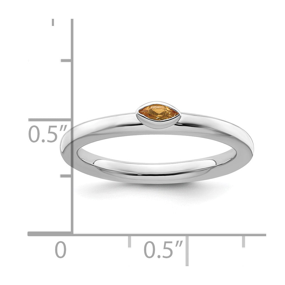 Sterling Silver Stackable Expressions Citrine Ring Size -8
