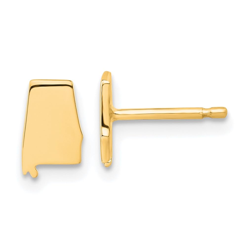 Sterling Silver/Gold-plated Alabama State Earrings