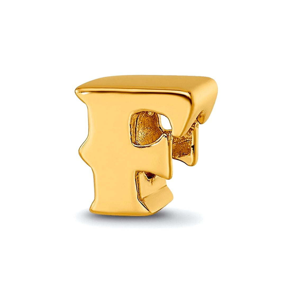 Sterling Silver Gold-plated Reflections Letter F Bead