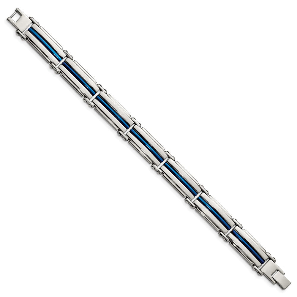 Stainless Steel Polished Blue IP-plated 8.5in Bracelet 8.5 inches