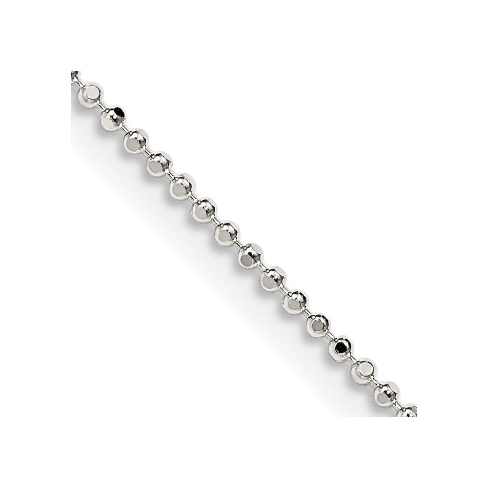 Sterling Silver 1.05mm Square Fancy Beaded Chain 18 Inches